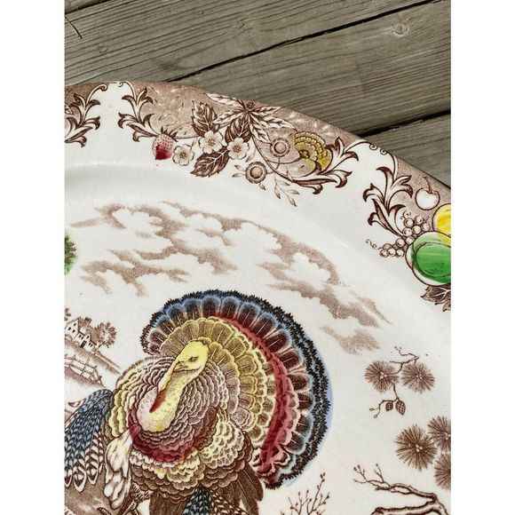 Vintage turkey platter. EUC. No chips - Picture 4 of 7